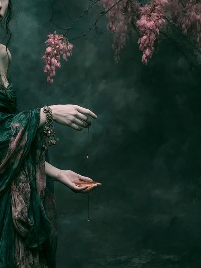 Mystic Floral Figure Photography Poster. poster