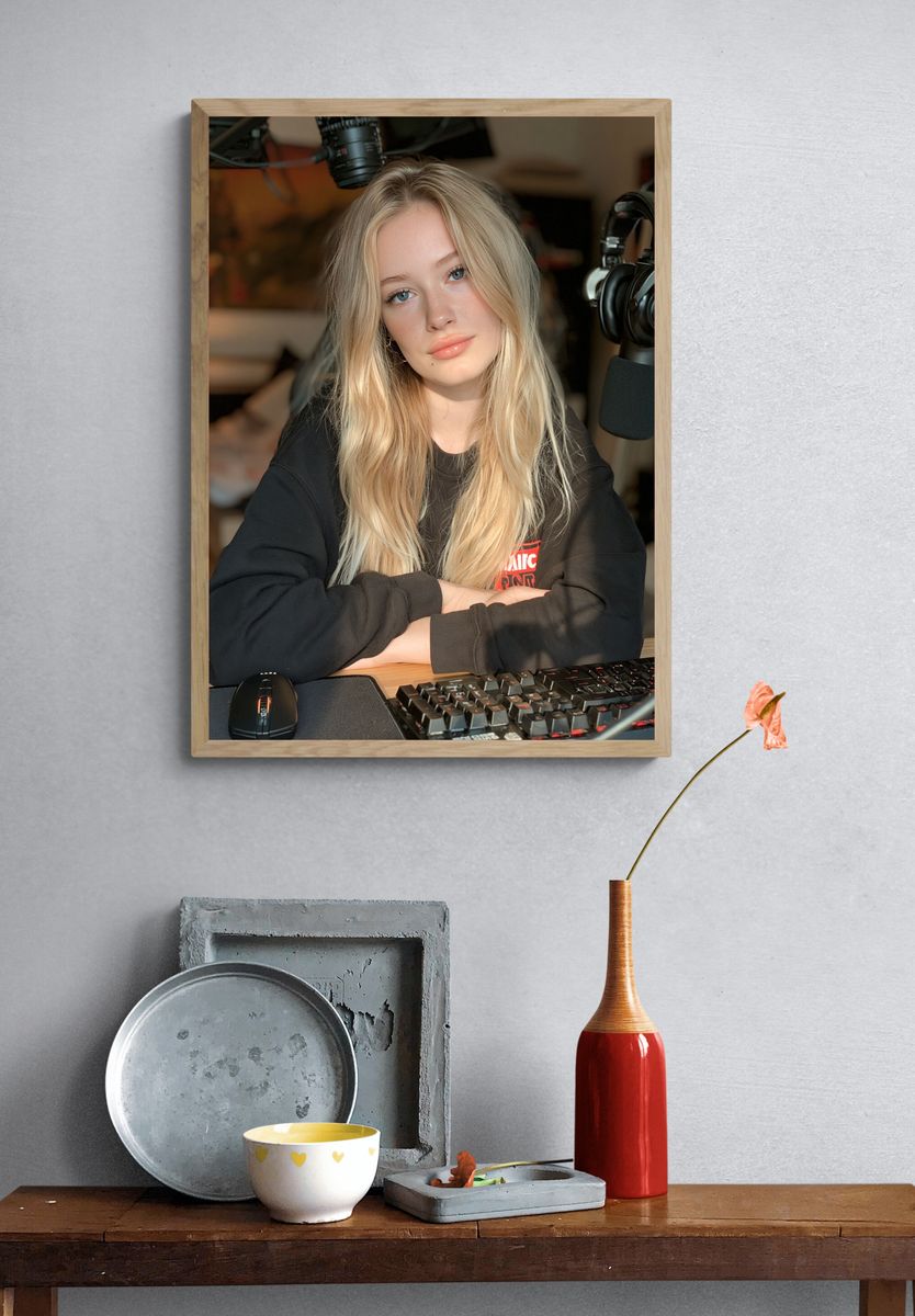 Blonde Streamer Portrait Poster. — room view 3