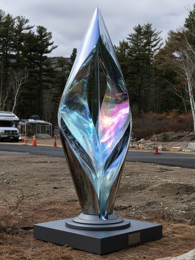 Reflective Sculpture Landscape Photography Poster. poster print