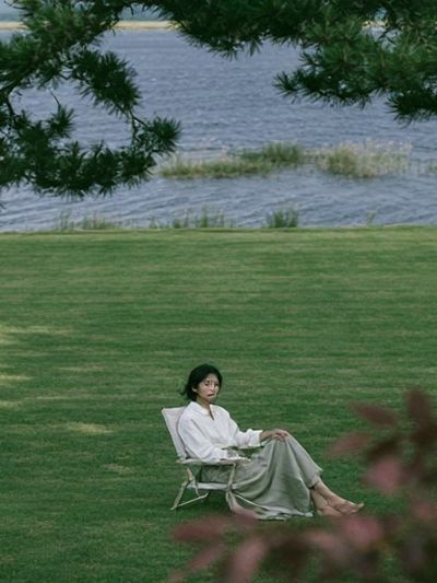 Quiet Lakeside Portrait Print. poster