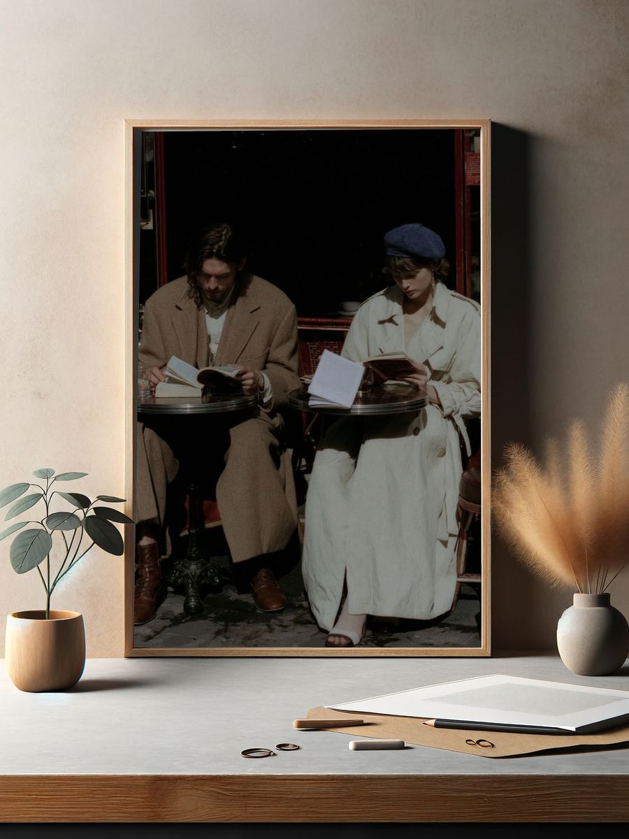 Paris Café Readers Photography Poster. — room view 2