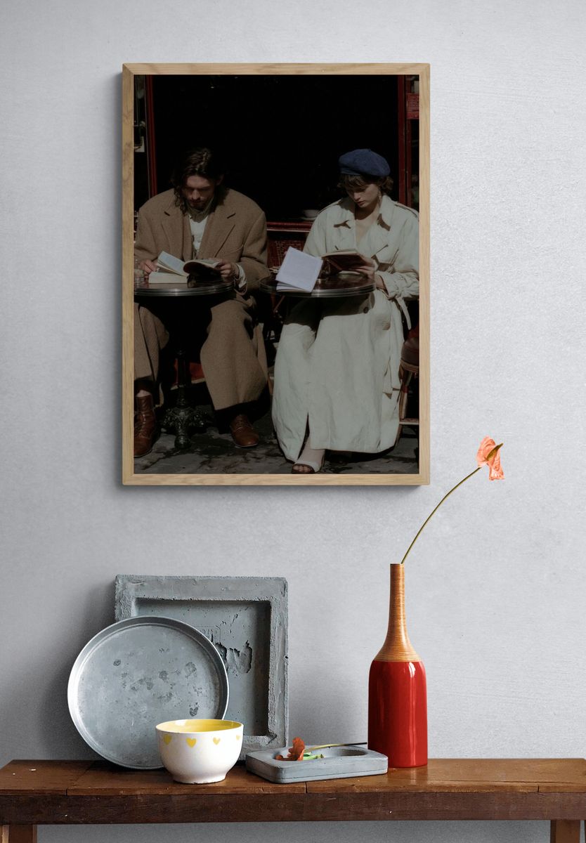 Paris Café Readers Photography Poster. — room view 3