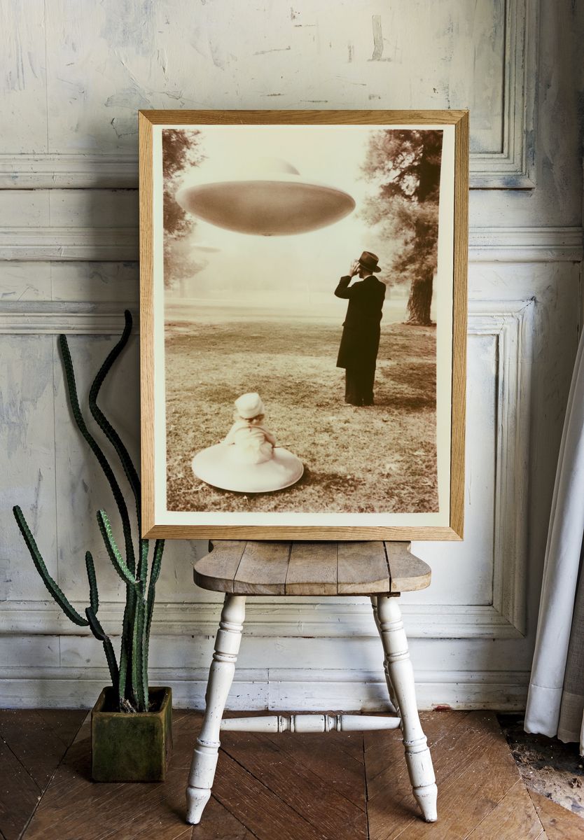 Surreal UFO Encounter Poster. — room view 1