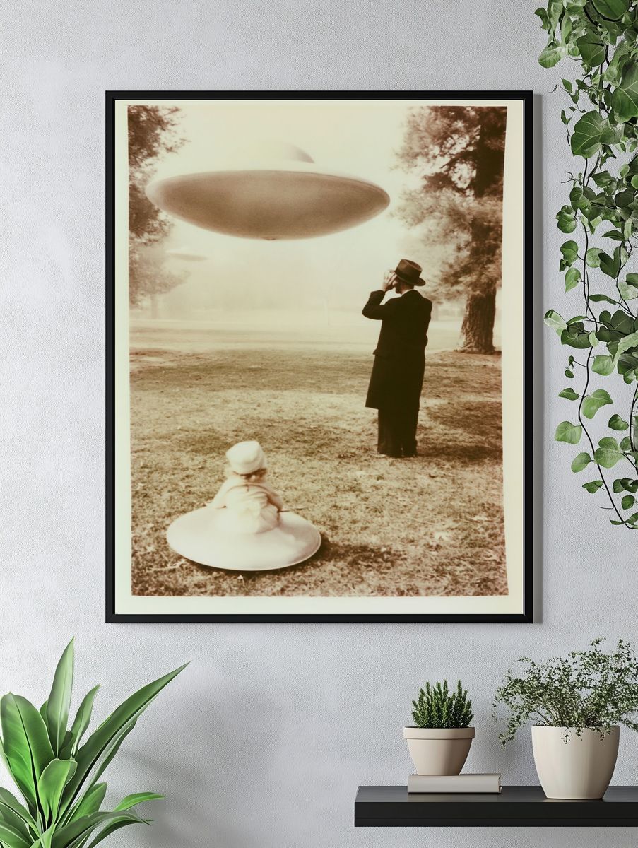 Surreal UFO Encounter Poster. — room view 4