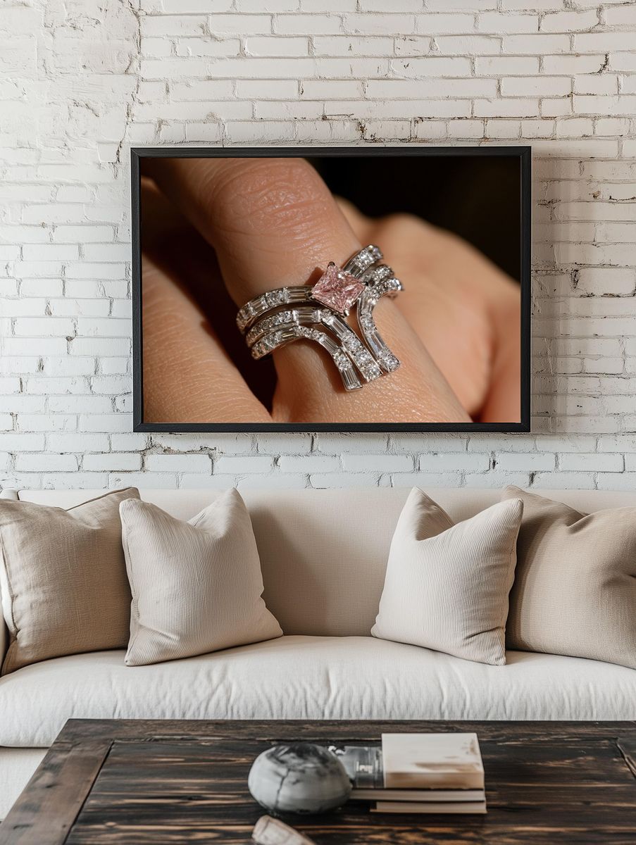 Pink Diamond Ring Photography Poster. room preview