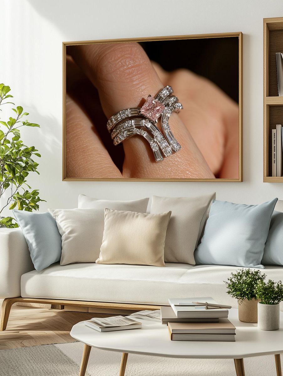 Pink Diamond Ring Photography Poster. — room view 2