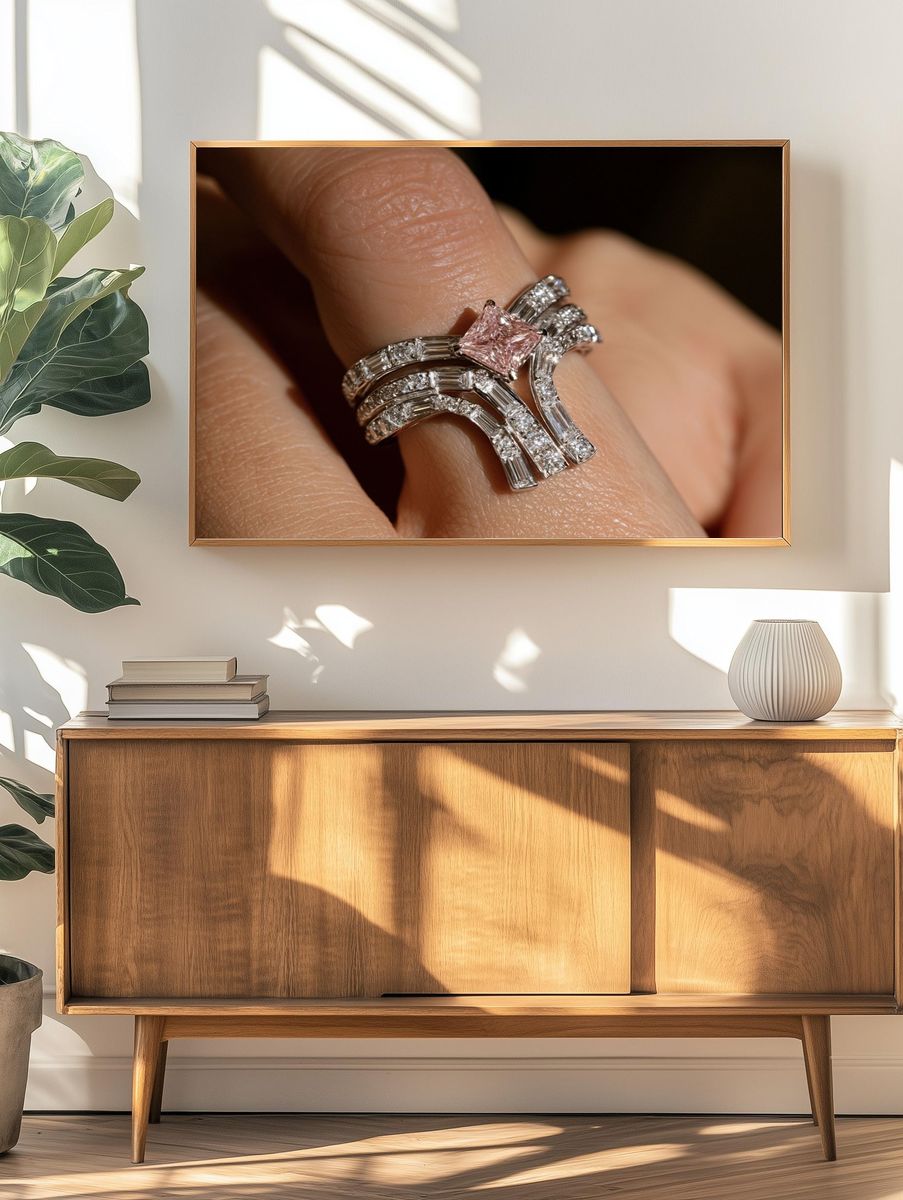 Pink Diamond Ring Photography Poster. — room view 3