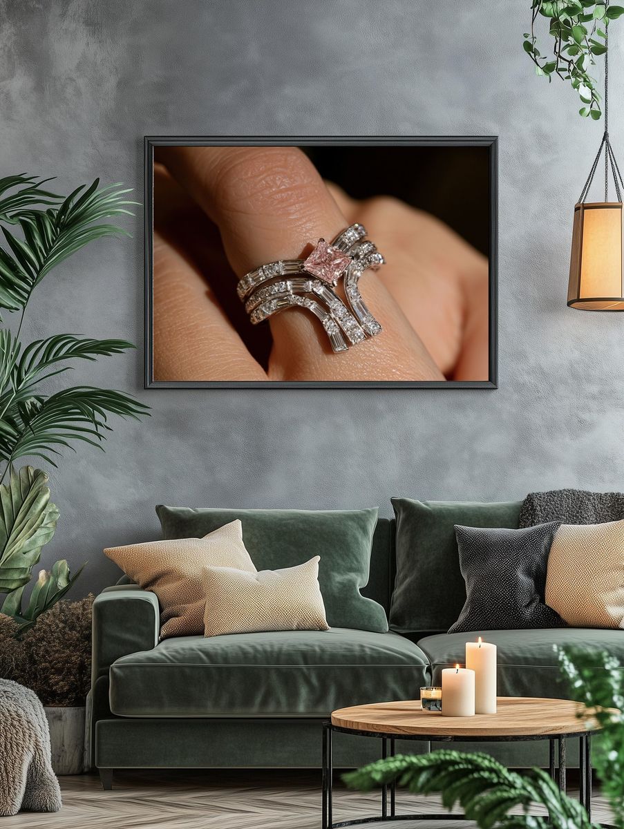 Pink Diamond Ring Photography Poster. — room view 4