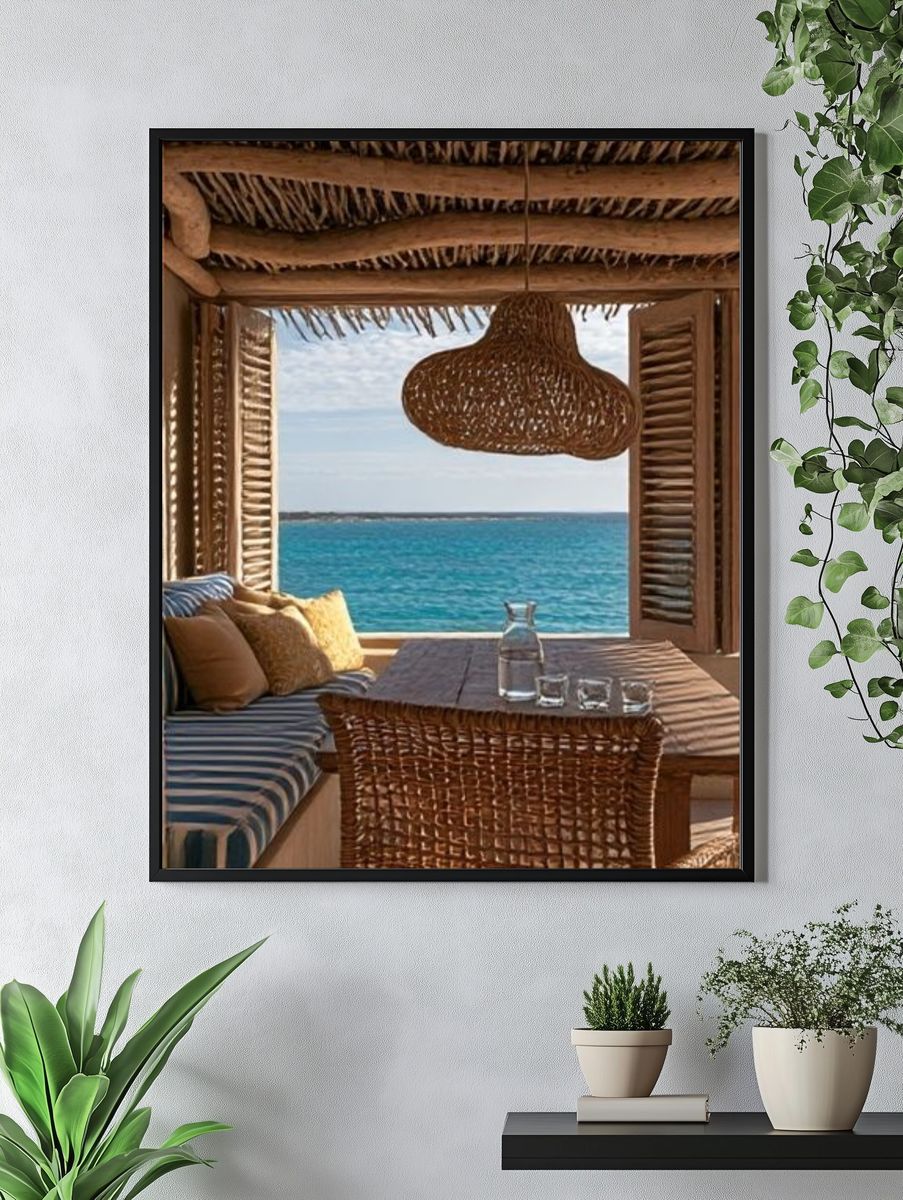 Coastal Cabana Seaview Photography Poster. — room view 4