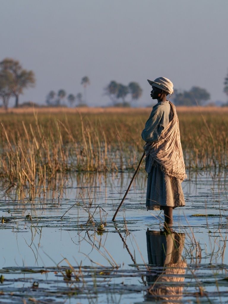 Wetland Fisherman Photography Poster. poster — photography art