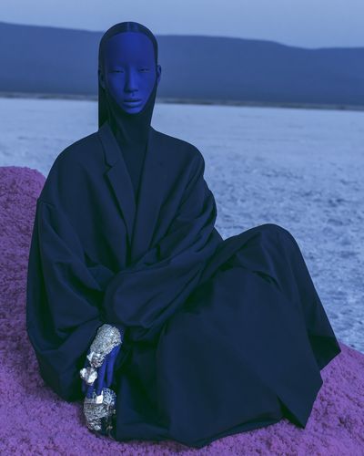 Surreal Blue Figure Photography Poster. poster print