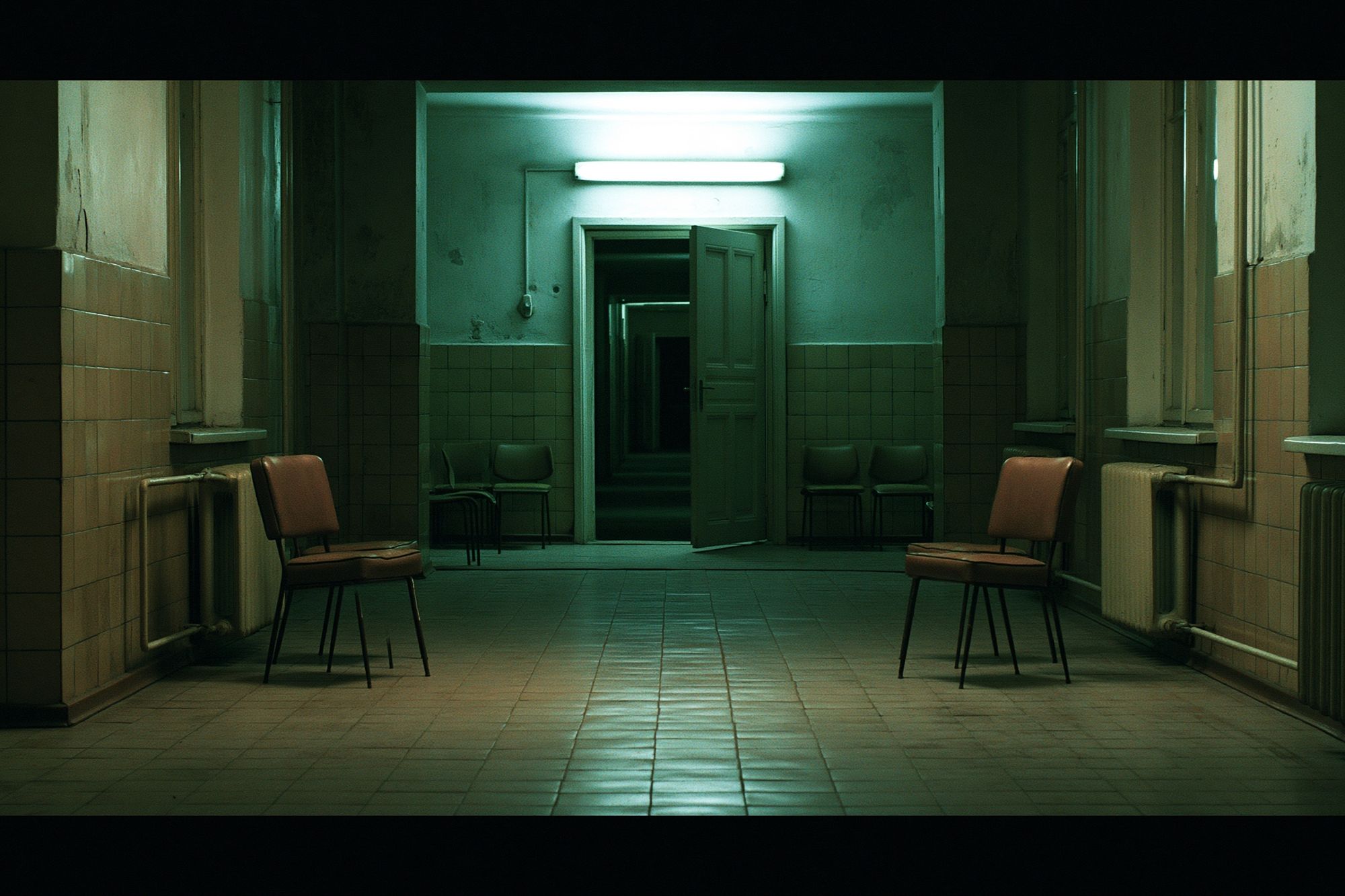 Empty Hospital Corridor Photography Poster. poster — photography art