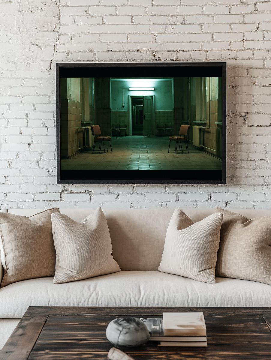 Empty Hospital Corridor Photography Poster. — room view 1