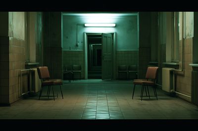Empty Hospital Corridor Photography Poster. poster print