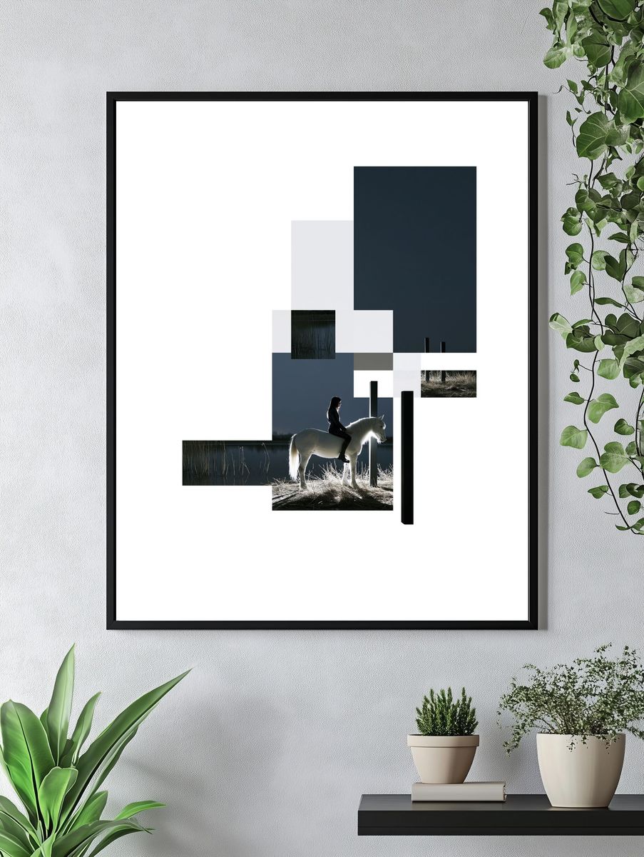 Moonlit Horse Photography Poster. — room view 4