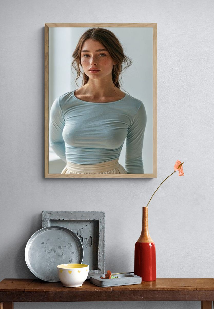 Freckled Portrait Photography Poster. — room view 3