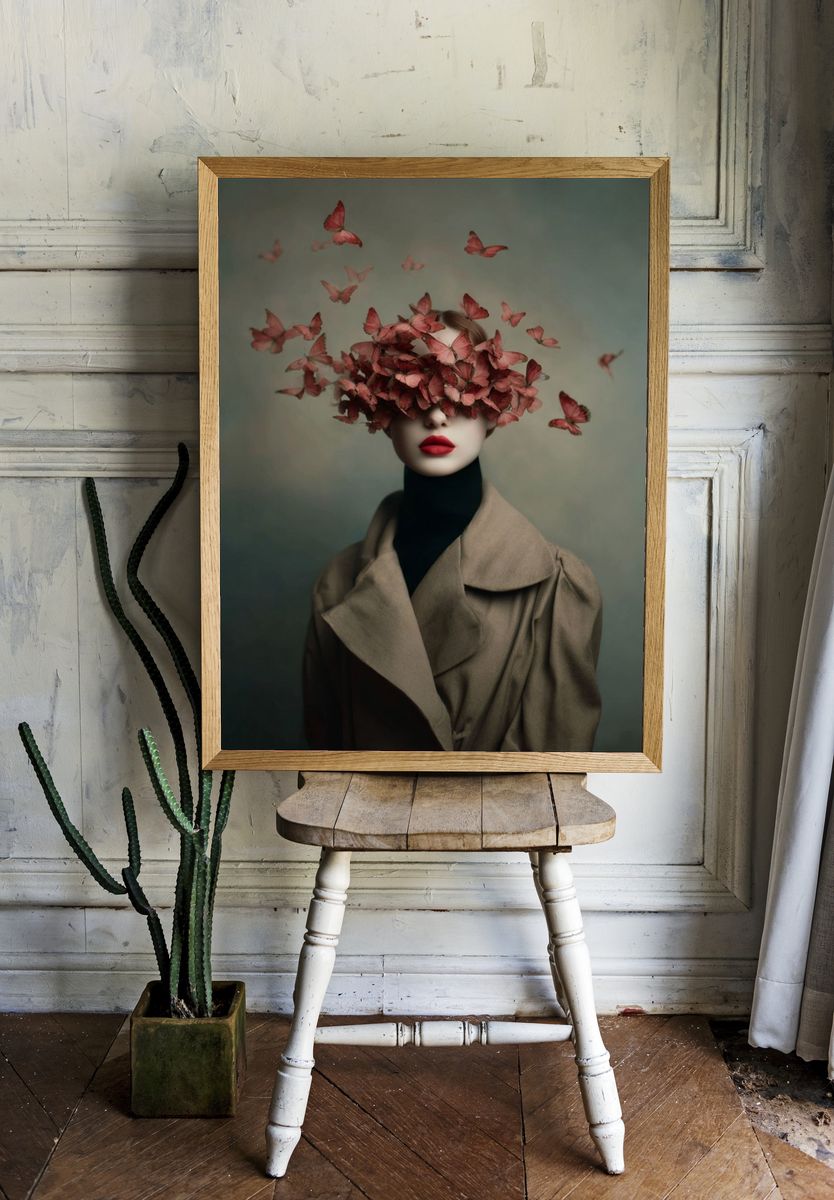 Butterfly Veil Fashion Print. — room view 1