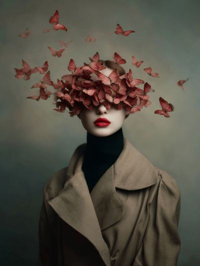 Butterfly Veil Fashion Print. poster print