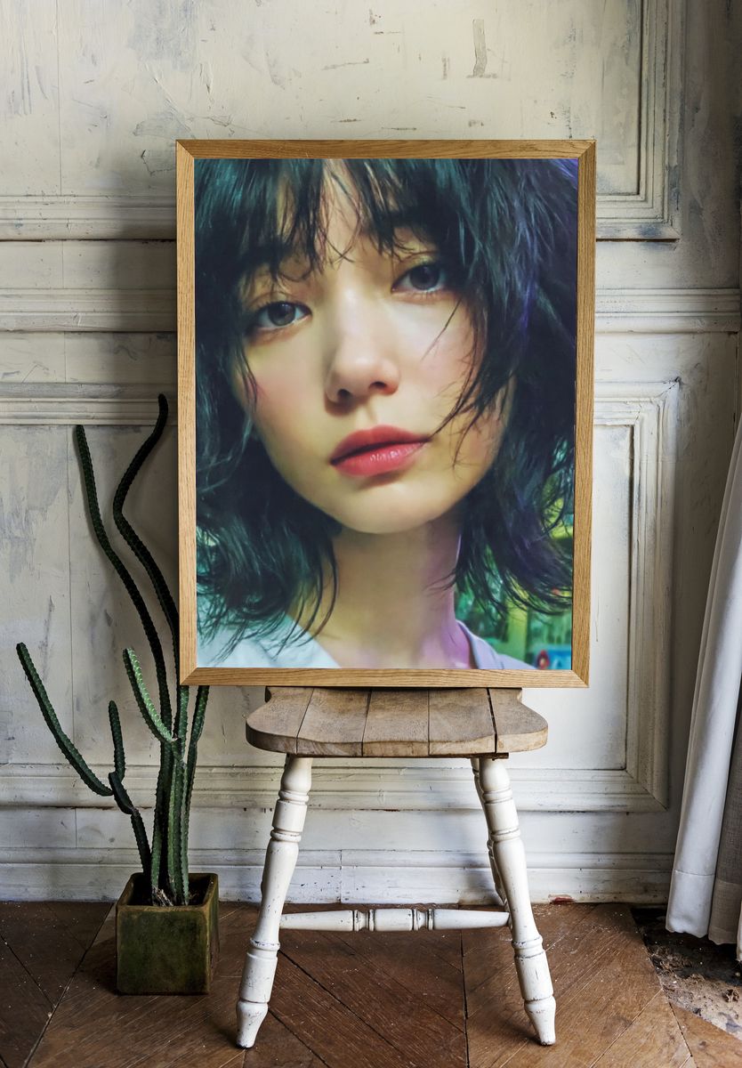 Neon Portrait Photography Poster. — room view 1