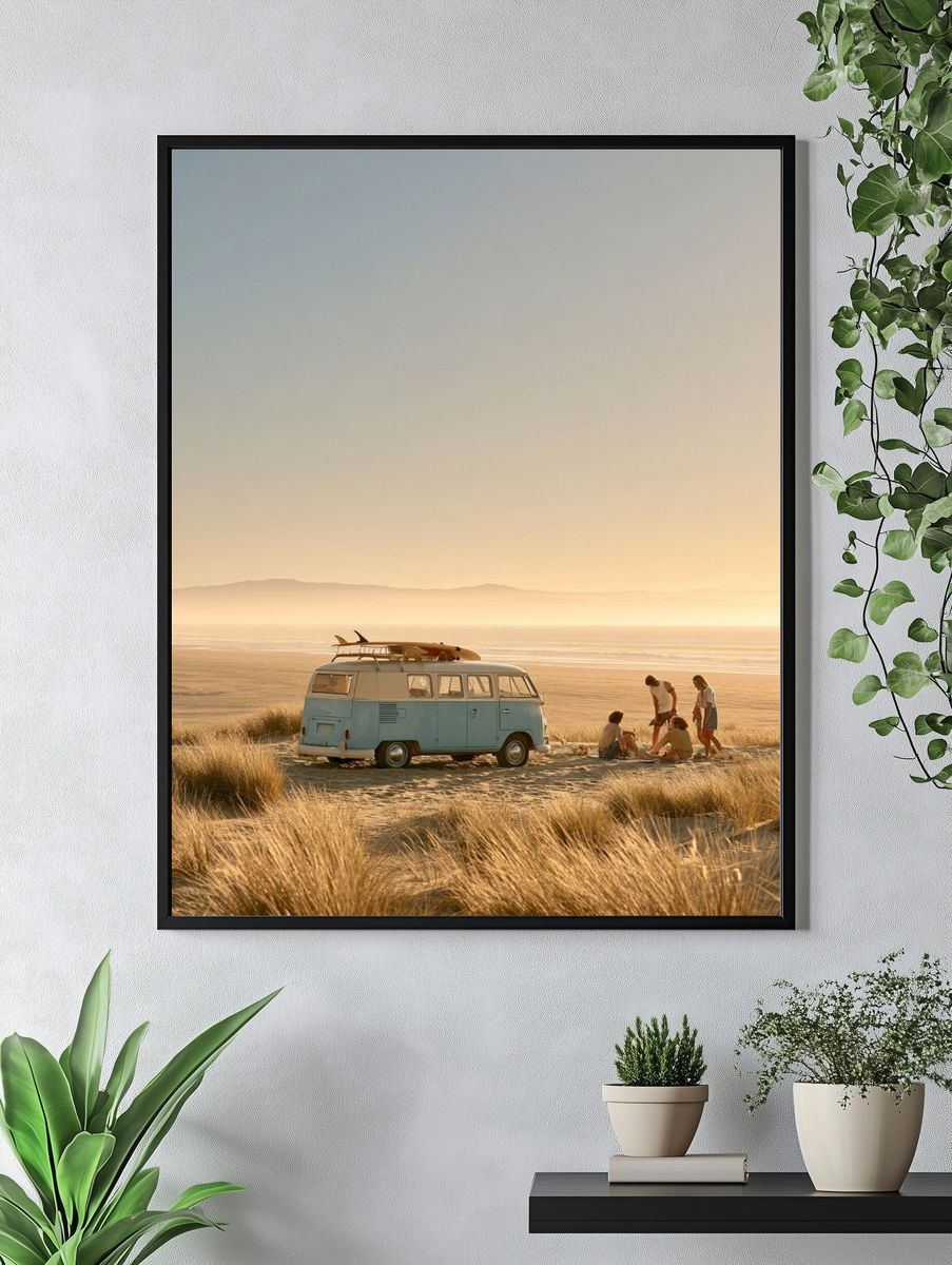 Beach Camper Van Photography Poster. — room view 4
