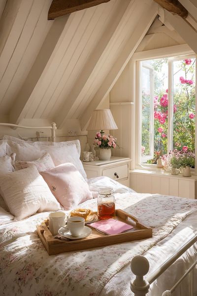 Cozy Cottage Bedroom Photography Poster. poster print