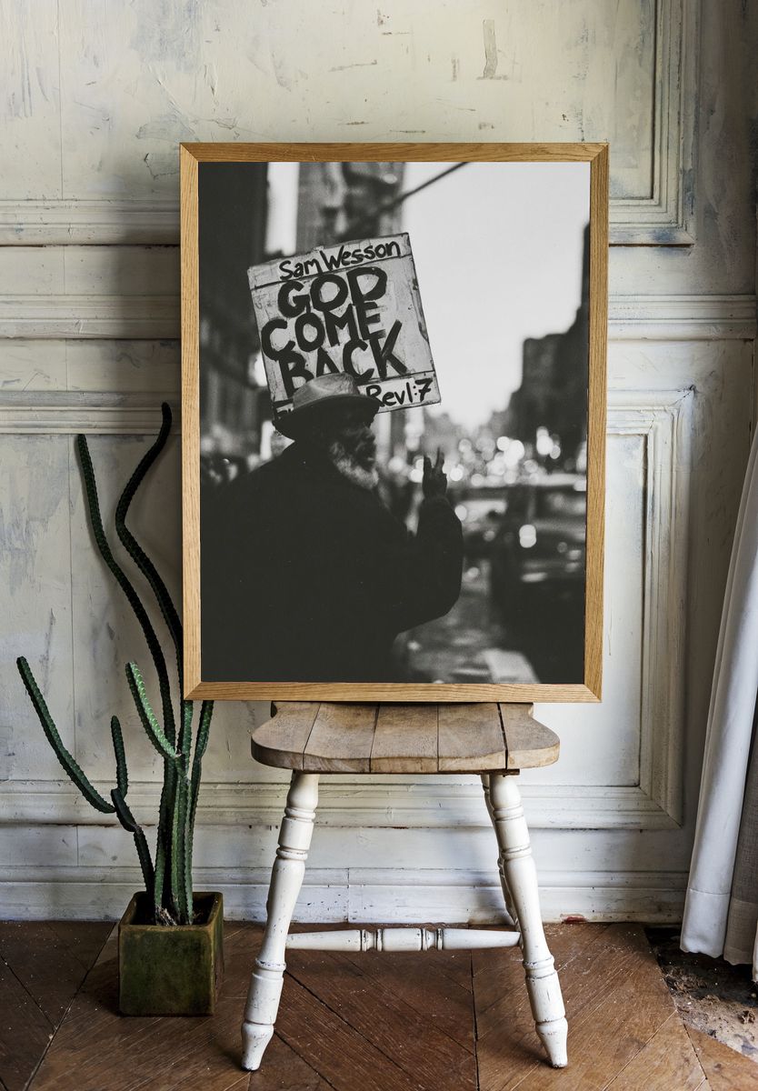 God Come Back Street Photography Poster. room preview