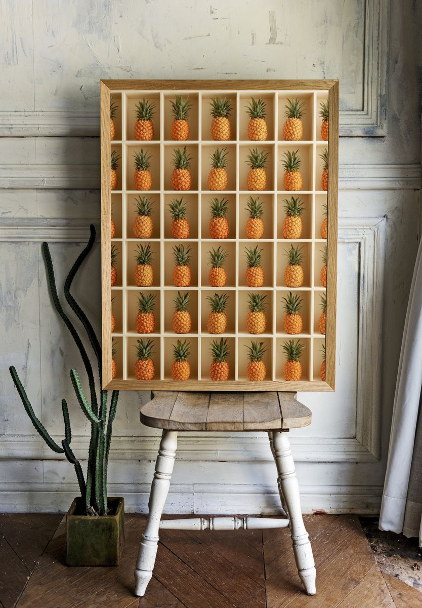 Pineapple Grid Photography Poster. room preview