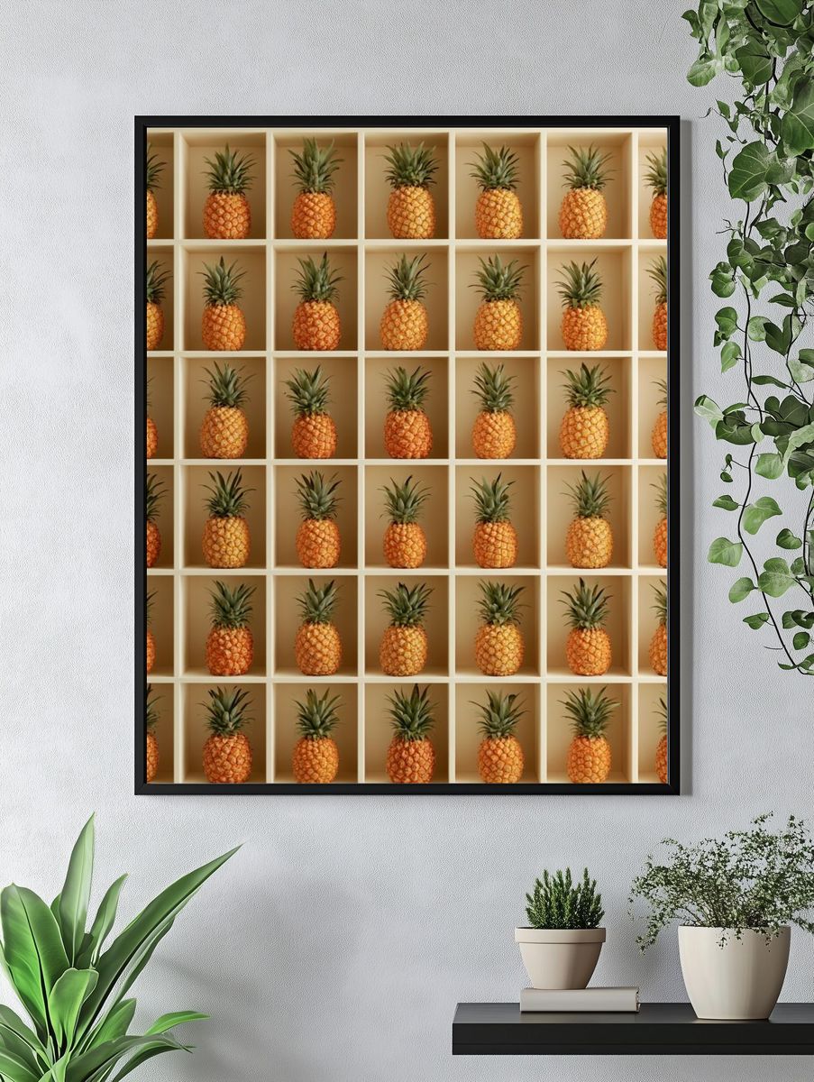 Pineapple Grid Photography Poster. — room view 4