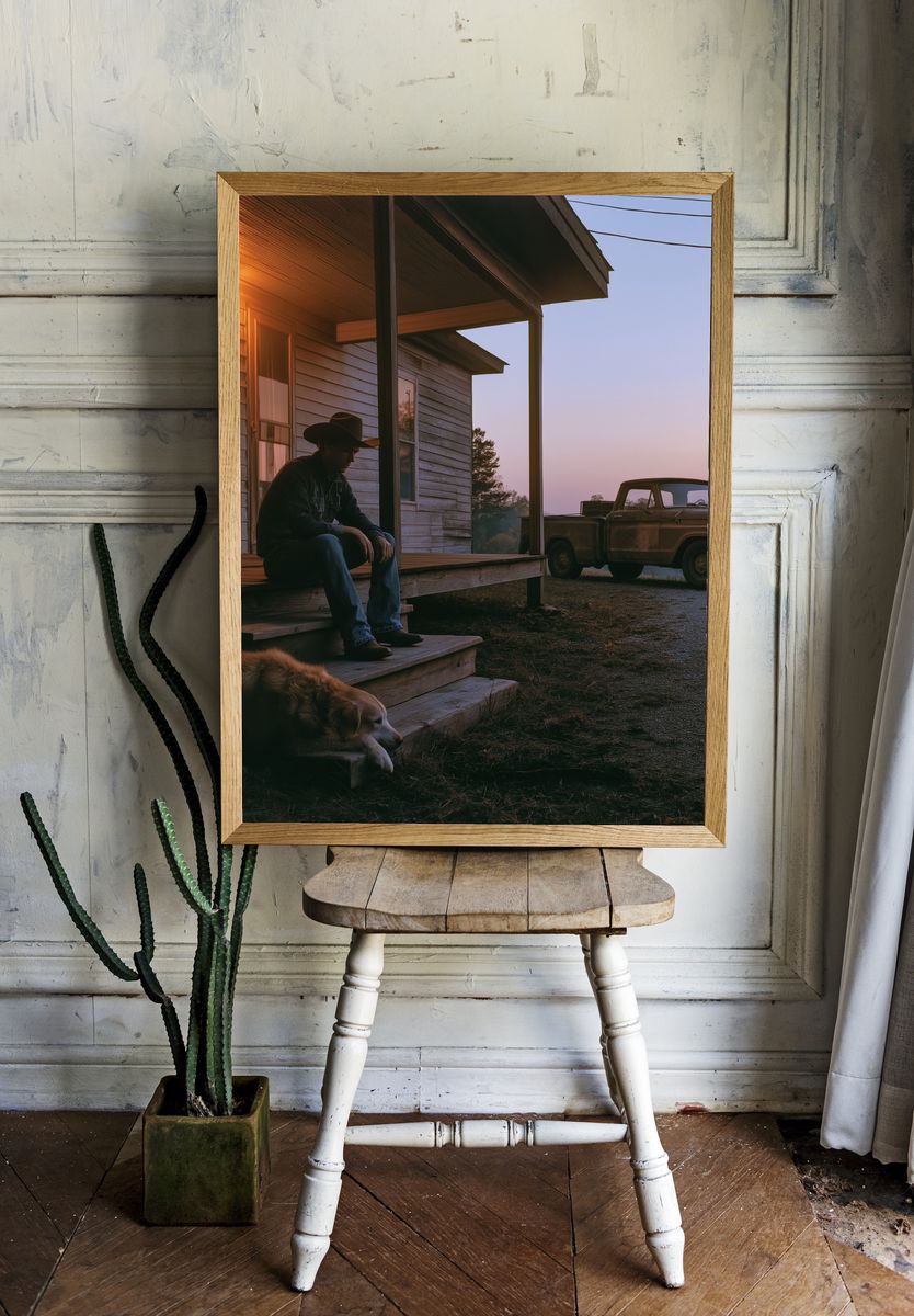 Rustic Cowboy Porch Poster. — room view 1