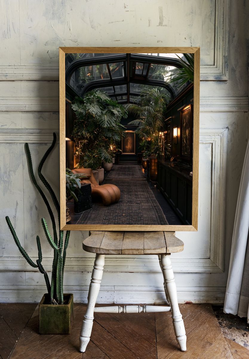 Lush Conservatory Interior Photography Poster. — room view 1