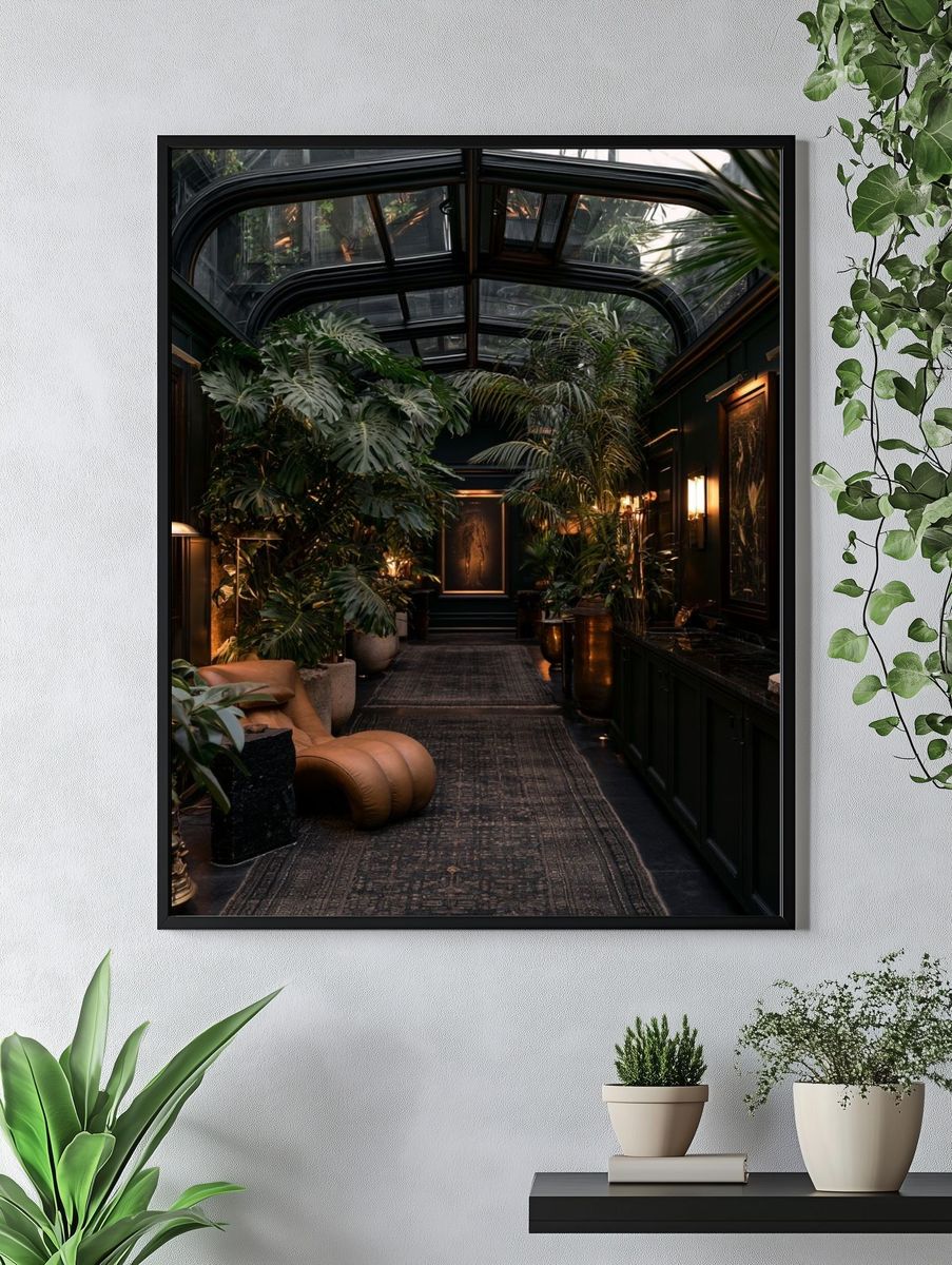 Lush Conservatory Interior Photography Poster. — room view 4