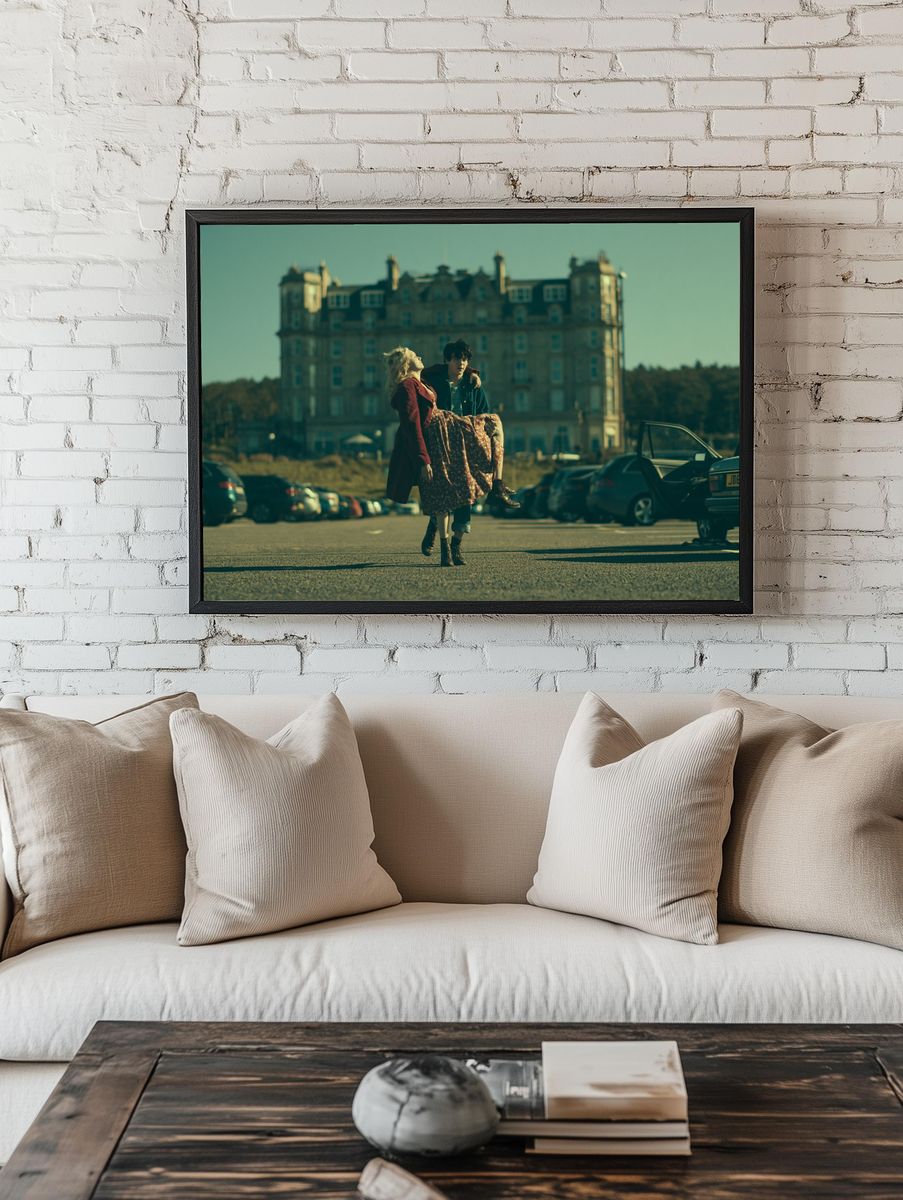 Cinematic Couple in Front of Manor Poster. room preview