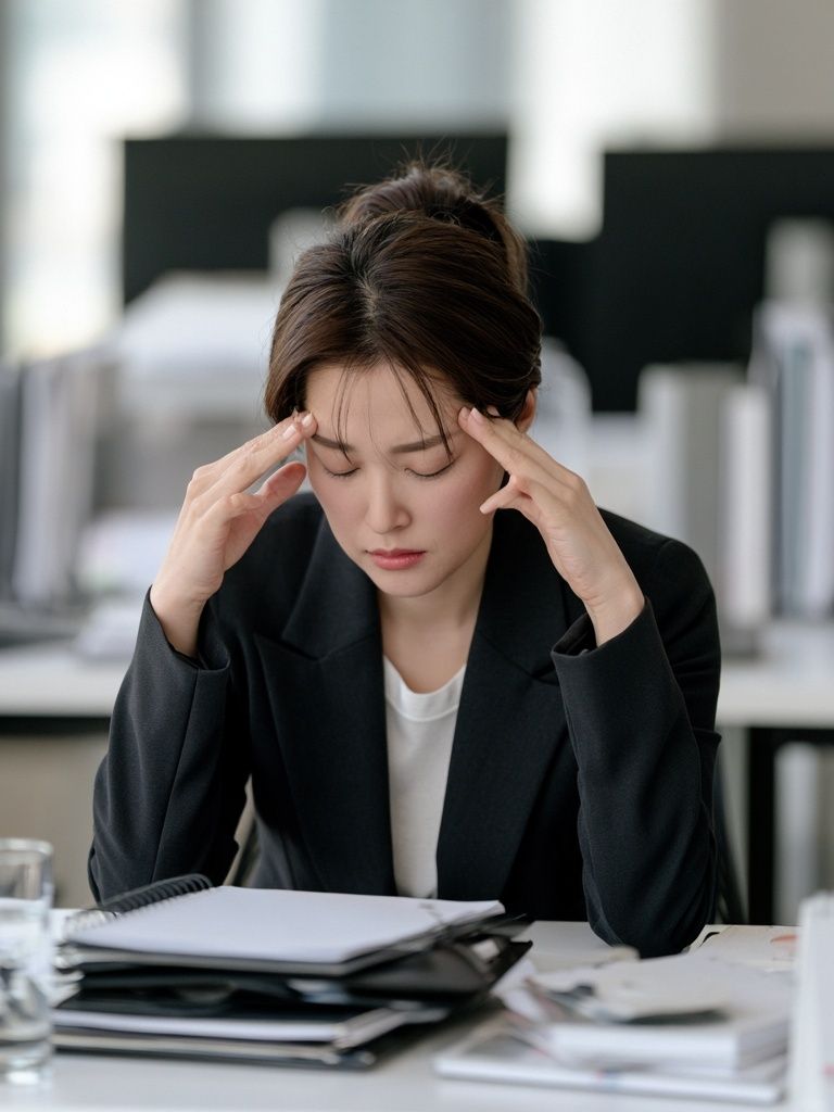 Stressed Office Portrait Poster. poster detail