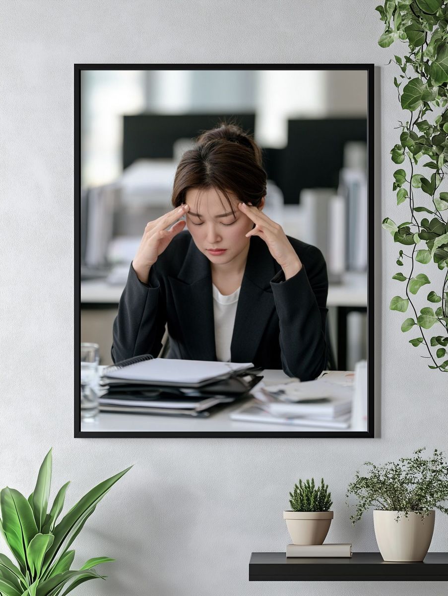 Stressed Office Portrait Poster. — room view 4
