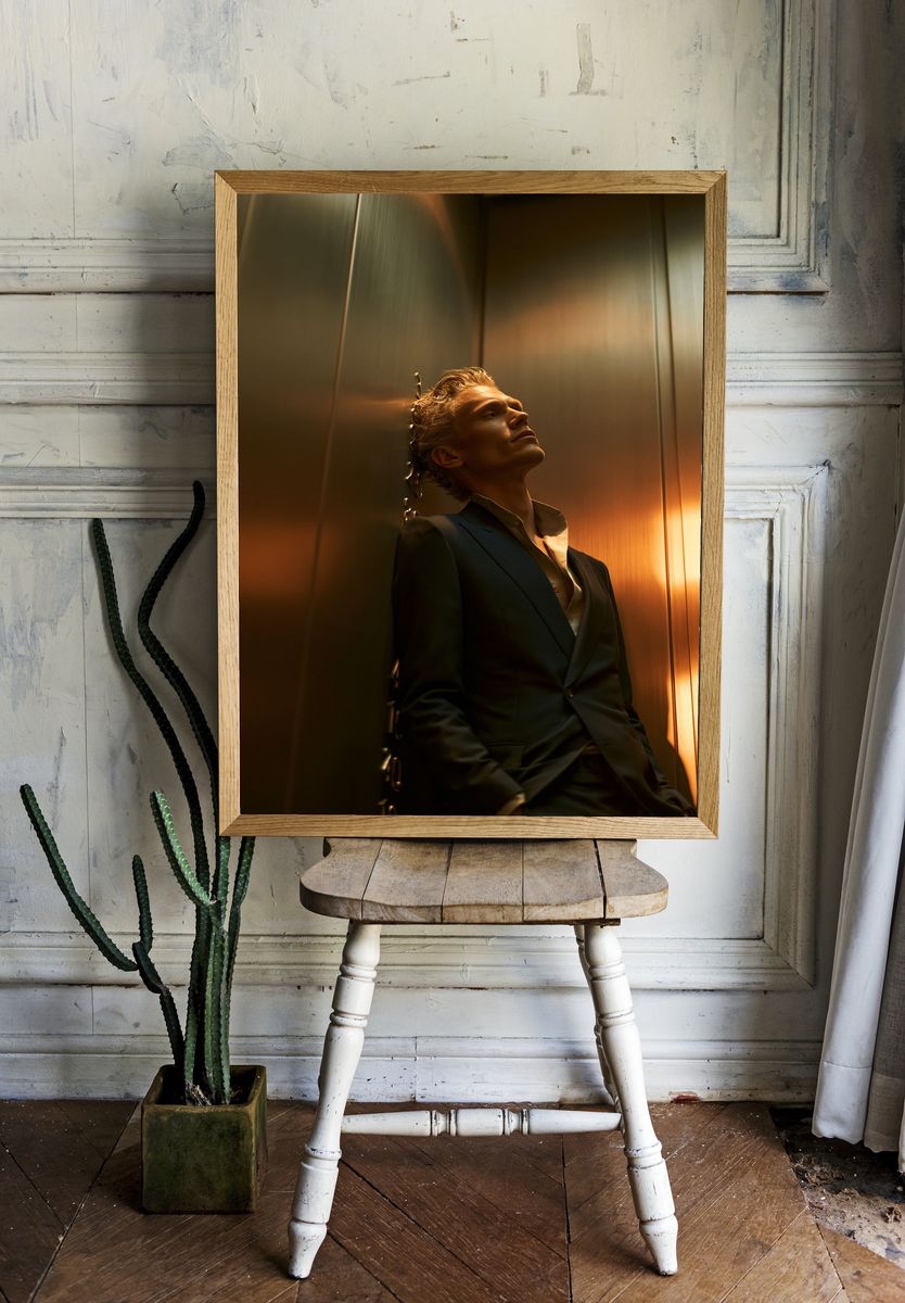 Golden Elevator Portrait Poster. room preview