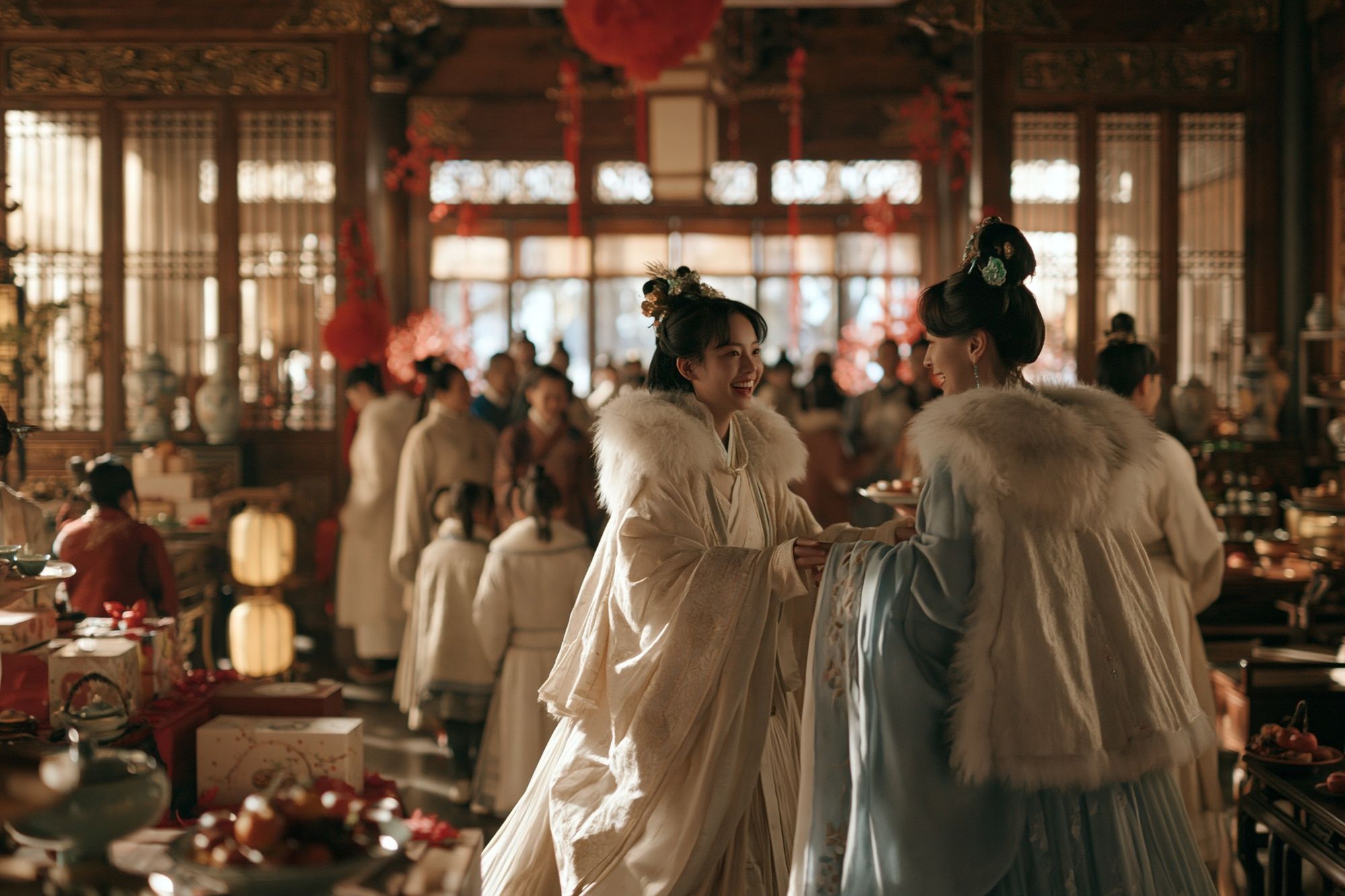 Elegant Chinese Banquet Scene Poster. poster detail