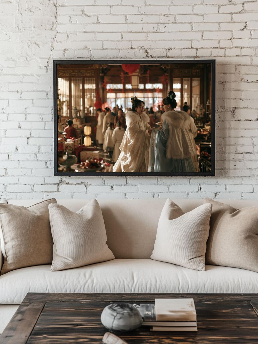 Elegant Chinese Banquet Scene Poster. — room view 1