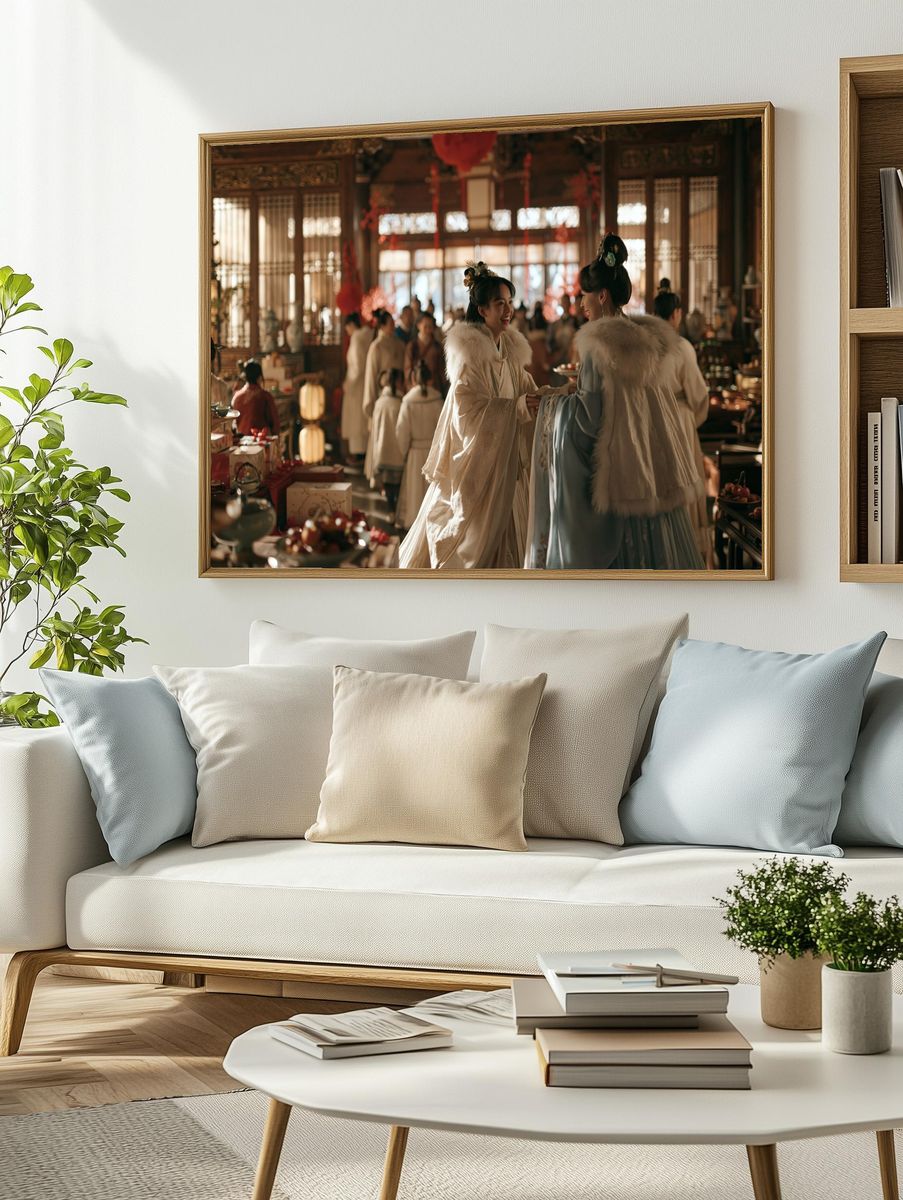 Elegant Chinese Banquet Scene Poster. — room view 2
