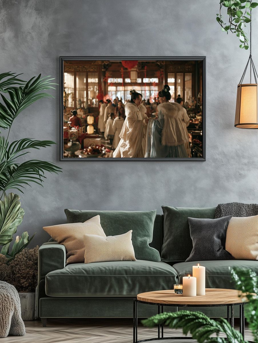 Elegant Chinese Banquet Scene Poster. — room view 4