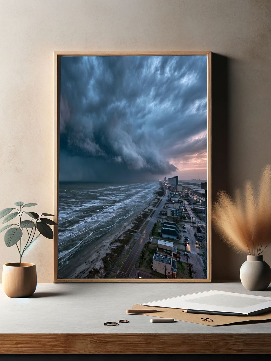 Stormy Seaside Coastline Photography Poster. — room view 2