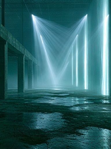 Neon Warehouse Lightscape Print. poster detail