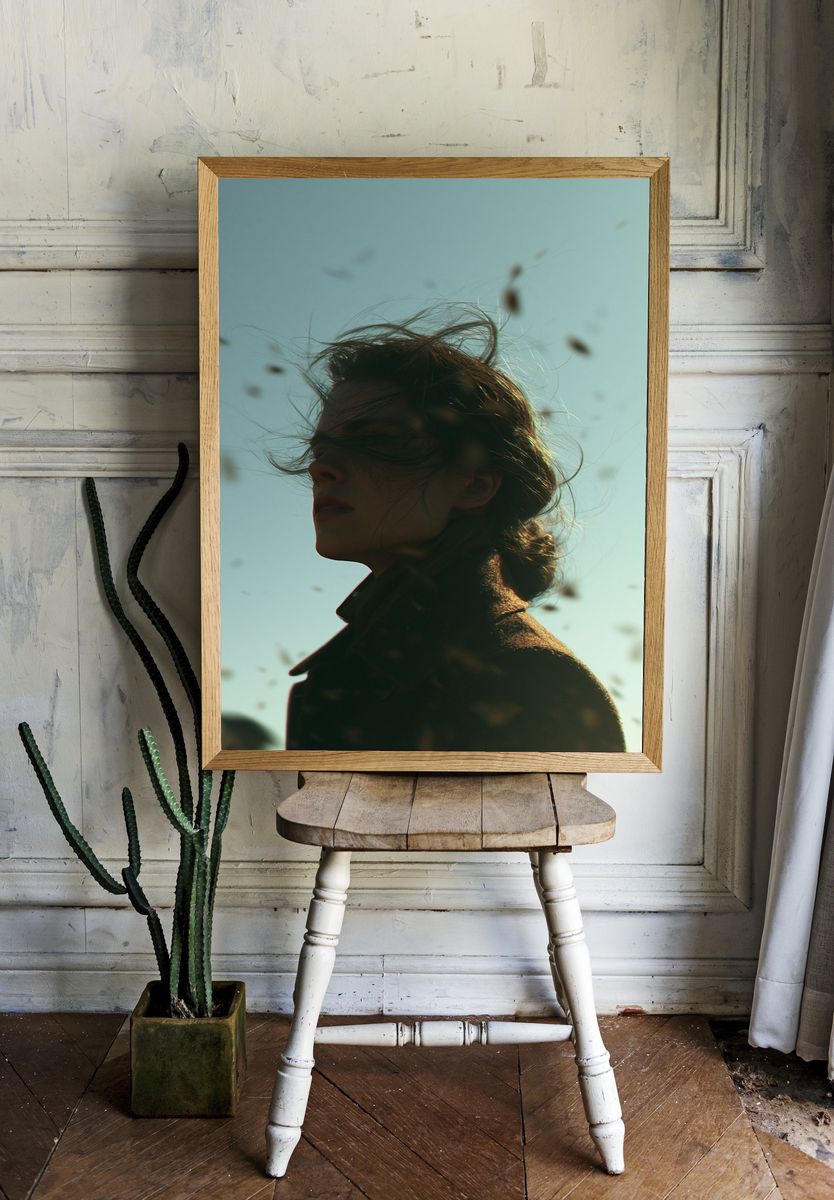 Windblown Portrait Photography Poster. — room view 1