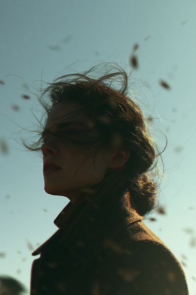 Windblown Portrait Photography Poster.