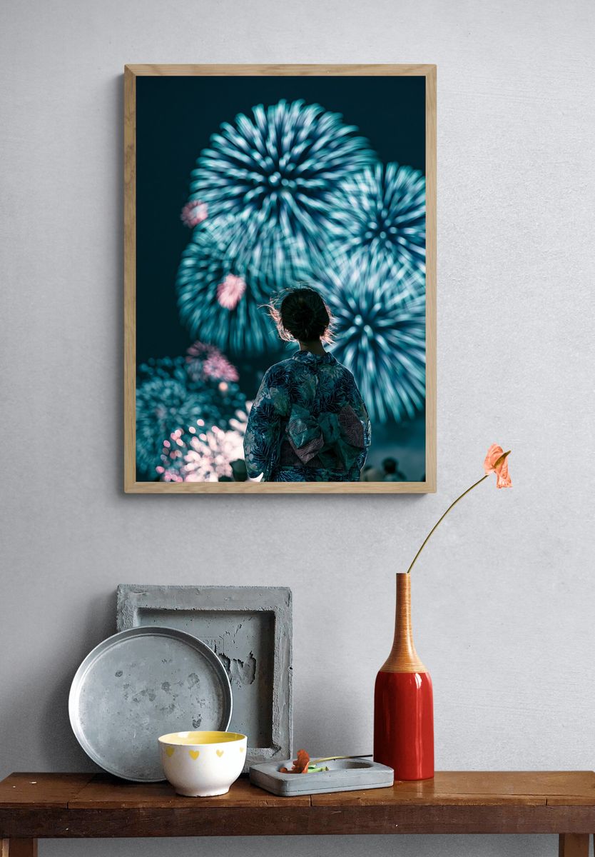 Sea Cave Ocean Photography Poster. — room view 3