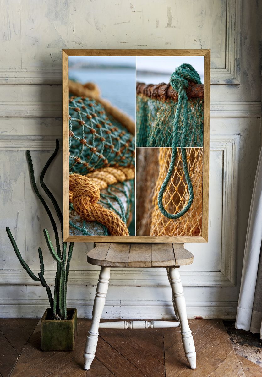 Fishing Nets Texture Photography Poster. room preview