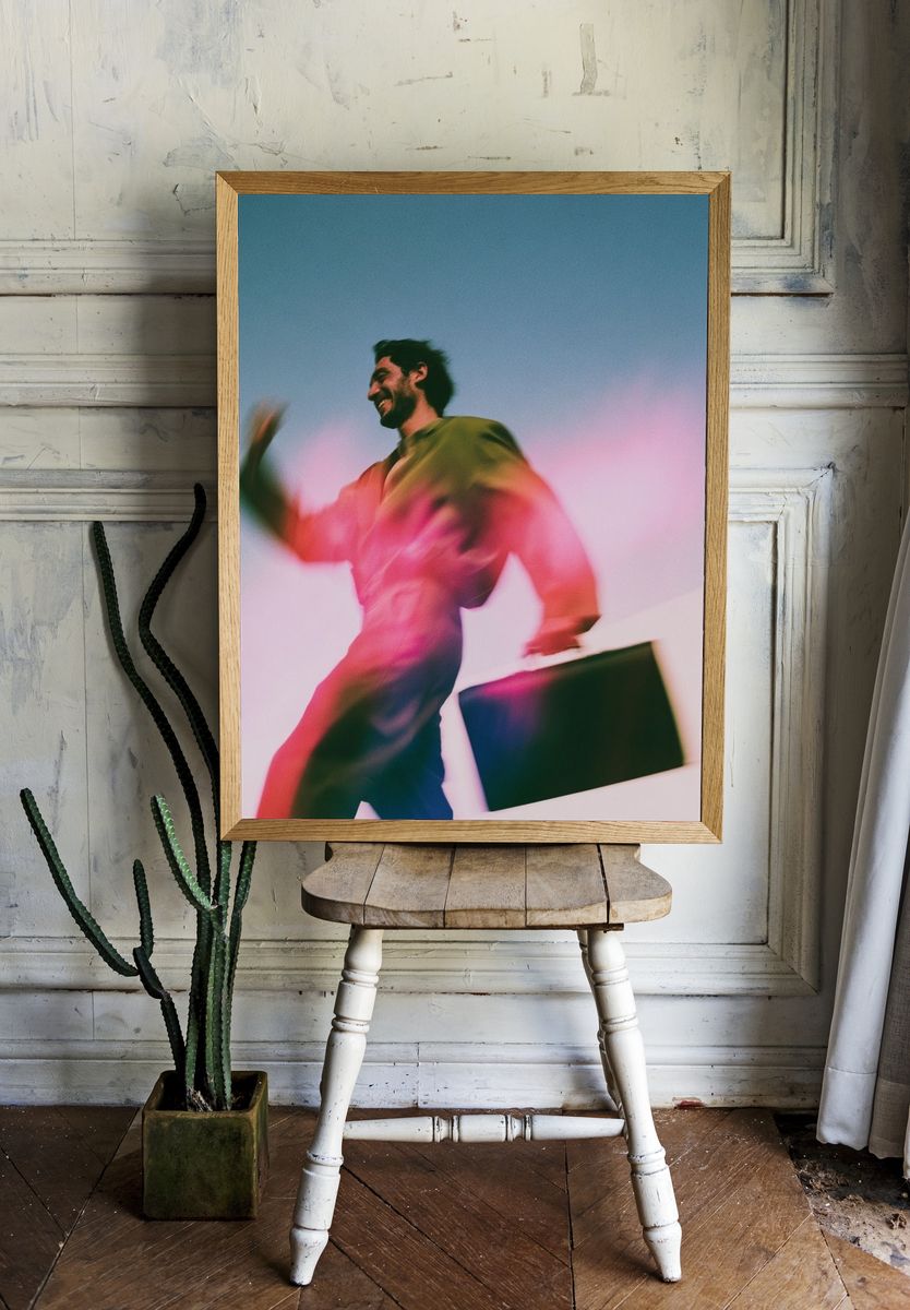 Blurred Man in Motion Photography Poster. — room view 1