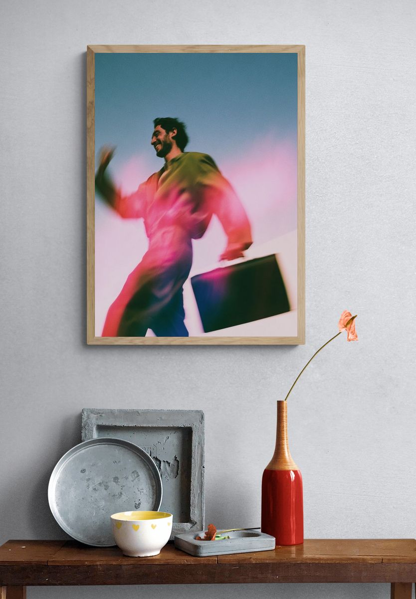 Blurred Man in Motion Photography Poster. — room view 3
