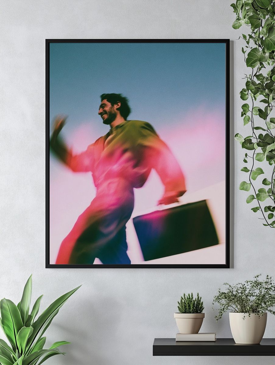 Blurred Man in Motion Photography Poster. — room view 4