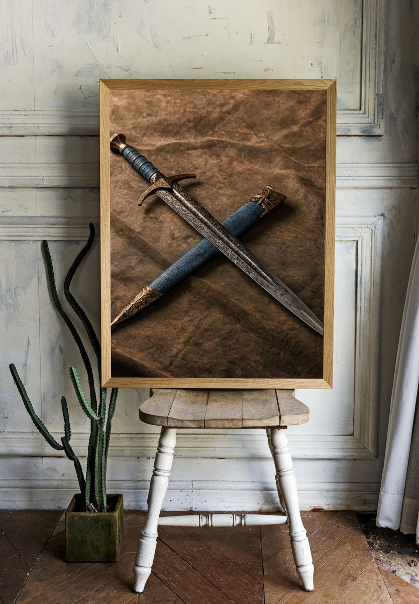 Crossed Daggers Photography Poster. — room view 1