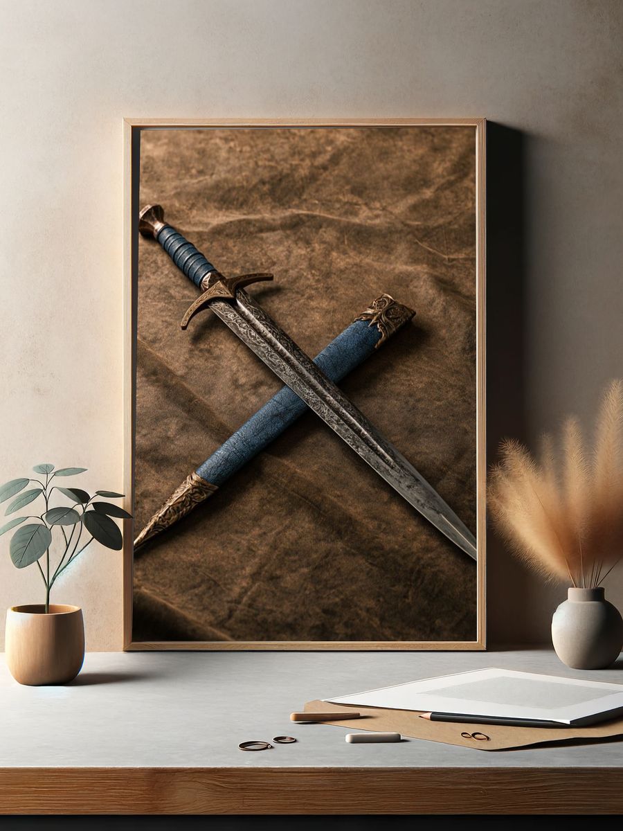 Crossed Daggers Photography Poster. — room view 2